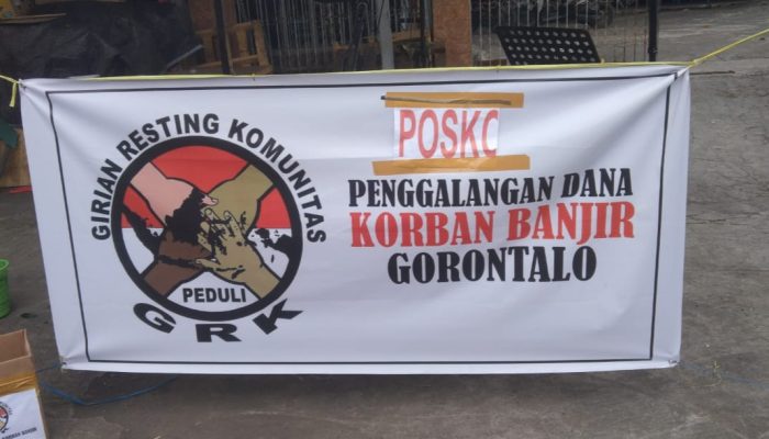 Babhinsa Turut Suport GRK Galang Dana Korban Banjir Bandang Gorontalo